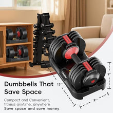 Load image into Gallery viewer, Upgraded Adjustable Dumbbells Set 25 lbs, 9 Weights Dumbbell Set