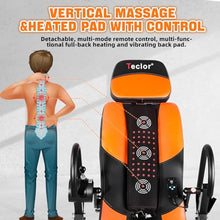Load image into Gallery viewer, Teclor Inversion Table,Advanced Heat and Massage Function,Strength Training Inversion Table for Back Pain Relief,Heavy Duty Inversion Table 350 lbs Capacity with Wider and Thickened Backrest