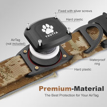 Load image into Gallery viewer, 2026 Upgrade Dog Collar with IPX8 Waterproof AirTag Holder,Military Tactical Handle and Ultra-Durable Metal Buckle/Night Reflective,GPS Collar for Medium to Large Dogs (Camouflage Khaki/XL)
