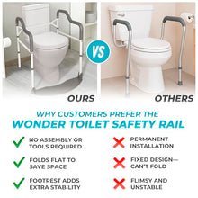 Load image into Gallery viewer, Stander Wonder Toilet Safety Rails for Seniors, Adjustable Detachable Toilet Frame with Padded Handles for Elderly Adults, Foldable Handicap Support Rail with Footrest, Fits Any Toilets