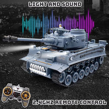 Load image into Gallery viewer, 1:18 Remote Control Army Tank German Tiger I RC Tank Model Toys - 15 Channel Full Function 360-Degree Rotating