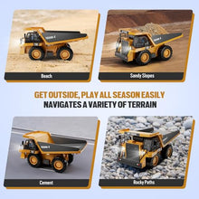 Load image into Gallery viewer, KIDMARKT RC Dump Truck Toy for Kids | 9-Channel Metal Construction Vehicle with Working Bed, Lights & Sounds.