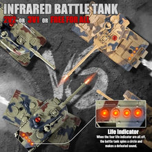 Load image into Gallery viewer, Supdex 1/24 RC Battle Tank Set, Remote Control Russian T90 and German Leopard II Tank Model That Shoots