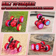 Load image into Gallery viewer, Hamdol Remote Control Car for Kids Ages 6-12, 4WD RC Stunt Car with LED Lights