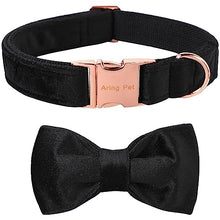 Load image into Gallery viewer, ARING PET Bowtie Dog Collar,Velvet Dog Collars with Removable Bowtie, Adjustable Bowtie Collar for Girl and Boy Dogs.