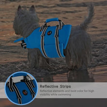 Load image into Gallery viewer, Dogcheer Dog Life Jacket with Zipper and 4ft Leash, Adjustable Pet Life Vest for Swimming Boating, High Buoyancy Flotation Swim Vest PFD for Small Medium and Large Dogs-Blue,S