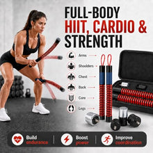 Load image into Gallery viewer, Adjustable Weighted Ropeless Battle Rope, Progressive Weight Training for Home & Small Spaces, Light Weight for Fast Cardio, Heavy for HIIT Challenge, Beginner, Home Gym, Activate Training State