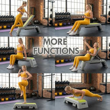Load image into Gallery viewer, leikefitness Multifunctional Aerobic Deck with Cord Workout Platform Adjustable Dumbbell Bench Weight Bench Professional Fitness Equipment for Home Gym GM5820(Green)