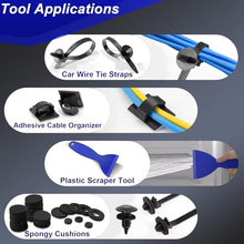 Load image into Gallery viewer, Doaho 238Pcs Trim Removal Tool,Fastener Remover Plastic Pry Tool Kit,Adhesive Cable Clips Auto Push Pin Bumper Retainer Clip Set with Storage Bag for Panel,Radio,Stereo,Audio,Dash, Window