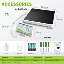 Load image into Gallery viewer, SASVY Medical Scale 660lb/300kg Wrestling Physician Scale for Body Weight Anti-Slip Platform for Home Office Hospital lb/lb:oz/kg