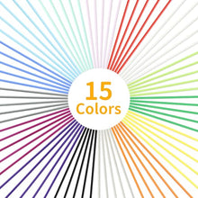 Load image into Gallery viewer, DO3D 15 Colors 3D Filament Refill Only Fit for 3Doodler Start 3D Pen, 15 Bright Rainbow Colors Low Printing Temperature PCL Filament, Each Strand 15cm, Each Color 5 Strands, Total 45pcs