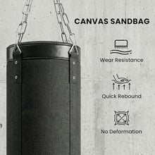 Load image into Gallery viewer, Soozier Punching Bag with Stand for Adults, 72.8"-90.9" Height Adjustable Freestanding Boxing Stand with Canvas Sandbag, Stable Triangular Base and 1" Weight Plate Storage for Home Gym MMA, Black