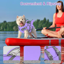 Load image into Gallery viewer, Dogcheer Dog Life Jacket with Shark Fin, High Buoyancy Swim Vest with Top Rescue Handle, Adjustable Reflective Flotation Vest for Swimming, Kayaking, Boating - Taro Purple,XL
