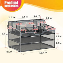 Load image into Gallery viewer, Docnest 3 Tier Mesh Desk Organizer for Paper Office Supplies – Multi-Functional Letter Tray with 5 Adjustable Compartments, 3 Pen Holders, Desktop Storage for Files, Mail, Stationery – Black
