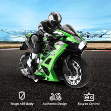 Load image into Gallery viewer, Liberty Imports 2.4G RC Remote Control Stunt Motorcycle with Riding Figure Racing Motorbike (Green)