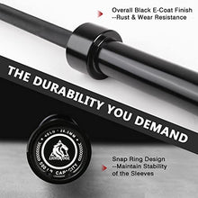 Load image into Gallery viewer, LIONSCOOL 7ft Olympic Barbell (40lbs Weight, Black E-coating, 500LBS, Center Knurl)