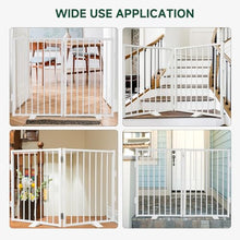 Load image into Gallery viewer, Snagle Paw Full Metal Freestanding Dog Gate,Indoor Pet Gate with Floor Protect Support Feet, 40x32 Inches Foldable Dog Fence for Stairs, Hallways and Doorways (32'' H 2 Panel, White