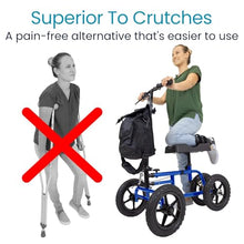 Load image into Gallery viewer, Vive Mobility All Terrain Knee Scooter Walker for Foot Injuries - Adult Broken Leg Crutch Cart Roller for Surgery, Broken Foot, Ankle Injury - Kneeling Rolling Steerable Seated Wheel Scooter Aid