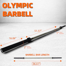 Load image into Gallery viewer, Fitvids 7ft Olympic Barbell 45LBS for Weightlifting and Powerlifting, 2 Inch Strength Training Bar - Green
