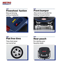 Load image into Gallery viewer, Metro Mobility 4 Wheel Powered Mobility Scooter for Seniors - 300 lbs Capacity Electric Mobility Scooter for Adults - Long Range Power Extended Battery with Thickened Seat and USB Charging Port - Blue