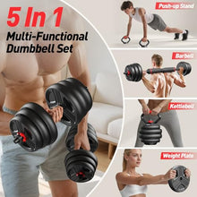 Load image into Gallery viewer, FITPLAM Adjustable dumbbell set,20/35/45/55/70/90lbs Free Weights set with upgraded nut, 5 in 1 Weight Set
