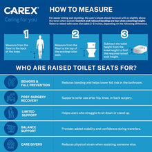Load image into Gallery viewer, Carex Health Brands Carex E-Z Lock Raised Toilet Seat, Adds 5 Inches to Toilet Height, Elderly and Handicap Toilet Seat with Handles
