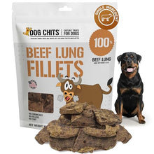 Load image into Gallery viewer, Dog Chits Beef Lung Fillets Dog and Puppy Treats – All Natural Chews for Dogs – Grain-Free, High-Protein, Low Fat Single Ingredient Dog Treat – Ideal for All Dogs – Large, 10 oz – Made in USA