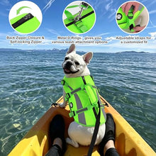 Load image into Gallery viewer, Dogcheer Dog Harness Life Jacket for Small Medium Large Dogs, High Buoyancy Pet Float Vest with Rescue Handle, Reflective & Adjustable Dog Life Vests for Swimming - Green, L