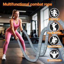 Load image into Gallery viewer, Brobantle Battle Rope 1.5 Inch Diameter,Gray 30FT Exercise Workout Ropes for Home Gym Heavy Weighted Training Rope for Working Out