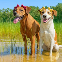 Load image into Gallery viewer, 3-Pack Double Bow Dog Headbands – Dog Hairbows with Double Band, Adjustable Pet Hair Accessories for Small & Medium Dogs, Cute Hair Bows for Daily Wear & Special Occasions