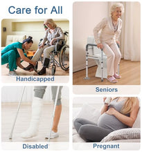 Load image into Gallery viewer, HOMLAND Toilet Safety Rails for Seniors, Adjustable Height & Width 350lb Toilet Handles for Elderly and Disabled, Foldable Toilet Safety Frame, Fit Any Toilet