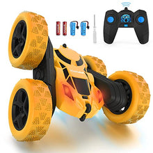 Load image into Gallery viewer, Hamdol Remote Control Stunt Car for Kids, 360° Rotating Double-Sided RC Toy Vehicle with LED Headlights
