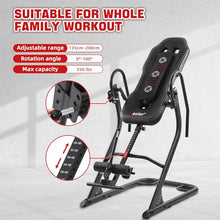 Load image into Gallery viewer, Teclor Inversion Table,Advanced Heat and Massage Function,Strength Training Inversion Table for Back Pain Relief,350 lbs Capacity with Thickened 3D Memory Foam backrest,Black