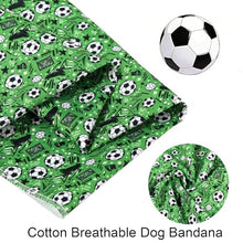 Load image into Gallery viewer, ARING PET Soccer Dog Bandanas, Cute Green Pet Bandana Scarf Triangle Bibs for Puppy Small Medium Large Boy Girl Dogs Cats-L
