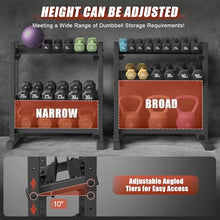 Load image into Gallery viewer, 3-Tier Dumbbell Rack, 1100LB Capacity Adjustable Weight Rack for Home Gym-(Rack Only)