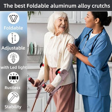 Load image into Gallery viewer, YOKABOZE Forearm Crutches for Adults Foldable Knee Patients Mobility aids for Children and Seniors (Brown Pro)
