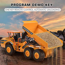 Load image into Gallery viewer, DOUBLE E Volvo RC Dump Truck Toy for Kids, Articulated Hauler, Remote Control Construction Toys Vehicles