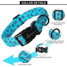 Load image into Gallery viewer, ARING PET Summer Dog Collar, Cute Blue Shark Pet Collars with Quick Release Buckle for Puppy Small Medium Large Boy Girl Dogs-L