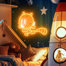 Load image into Gallery viewer, Officially Licensed Cat Kid UV Painted LED Neon Light – Inspired Wall Art, Vibrant Kids Room Decor, Superhero-Themed Night Light, Gift for Dog Man Book Fans (15 * 12.8")