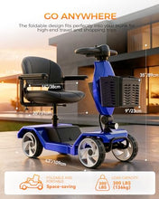 Load image into Gallery viewer, IQIRAF Foldable Mobility Scooters for Seniors,Blue Powered Electric Mobility Scooter,330LBS Capacity,15.5-Mile Range,4 Wheel Lightweight Mobility Scooters for Adults,Folding Travel Motorized Scooter