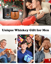 Load image into Gallery viewer, Birthday Gifts for Men Whiskey Glass, Bourbon Glass Gifts for Men Personalized Charred Wooden Bourbon Drinking Glass, Engraved Anniversary Groomsmen Gift for Men Dad Husband Him, Whiskey Tumbler Cup J