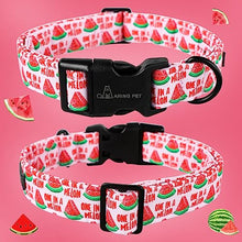 Load image into Gallery viewer, ARING PET Summer Dog Collar - Cute Watermelon Pattern for Small to Large Dogs, Adjustable Soft Cotton Girl Collars