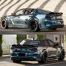 Load image into Gallery viewer, STSEV01 Rear Wickerbill Spoiler Wing Fit for Dodge Charger SE/SXT/SRT/GT/RT/Daytona/Scat Pack 2011-2023, Glossy Black Hellcat Style Spoiler + Smoked Wicker Bill Exterior Accessories