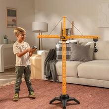 Load image into Gallery viewer, Cat Construction Workforce Jumbo Tower Crane Set, 50-Inch RC Crane Toy with 360-Degree Rotation, Hook and Wrecking Ball, Light, Skid Steer and 4" Figure, USB Rechargeable, Ages 5+