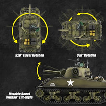Load image into Gallery viewer, erthor Fun RC Sherman Tank Model,HengLong RC Tanks 1/16 Scale 2.4ghz US M4A3 Sherman Tank
