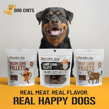 Load image into Gallery viewer, Dog Chits Beef Lung Fillets Dog and Puppy Treats – All Natural Chews for Dogs – Grain-Free, High-Protein, Low Fat Single Ingredient Dog Treat – Ideal for All Dogs – Large, 5 oz – Made in USA
