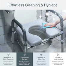 Load image into Gallery viewer, Toilet Seat Risers For Seniors Width and Height Adjustable Raised Toilet Seat With handles for Elderly