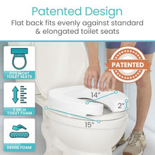 Load image into Gallery viewer, Universal Fit - Raised Toilet Seat with High-Density Foam for Elongated & Standard