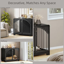 Load image into Gallery viewer, 40" Farmhouse Dog Crate Furniture for Large/Medium Dogs, Decorative Pet House End Table, Wooden Dog Kennel Furniture Indoor, Black