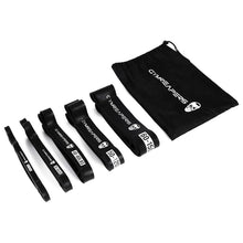 Load image into Gallery viewer, Gymreapers Resistance Bands for Working Out – Elastic Pull Up Exercise Assistance Bands Set for Powerlifting, Stretching, WOD, Strength Training – for Men & Women (5 Bands - Black Set)